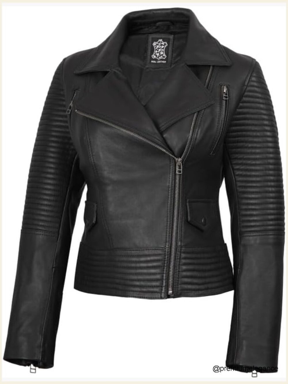 Real Lambskin Asymmetrical Motorcycle Leather Jacket